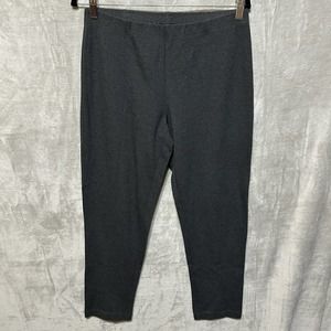 Eileen Fisher Pants Womens Medium Gray Pullon Slit Hem Trouser Casual Career